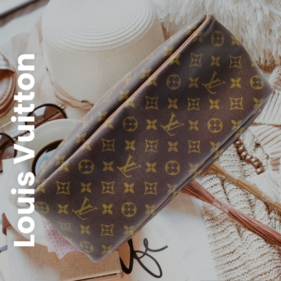 💯 LOUIS VUITTON LV Deauville Brown Monogram Hand Bag - Picture 3 of 14